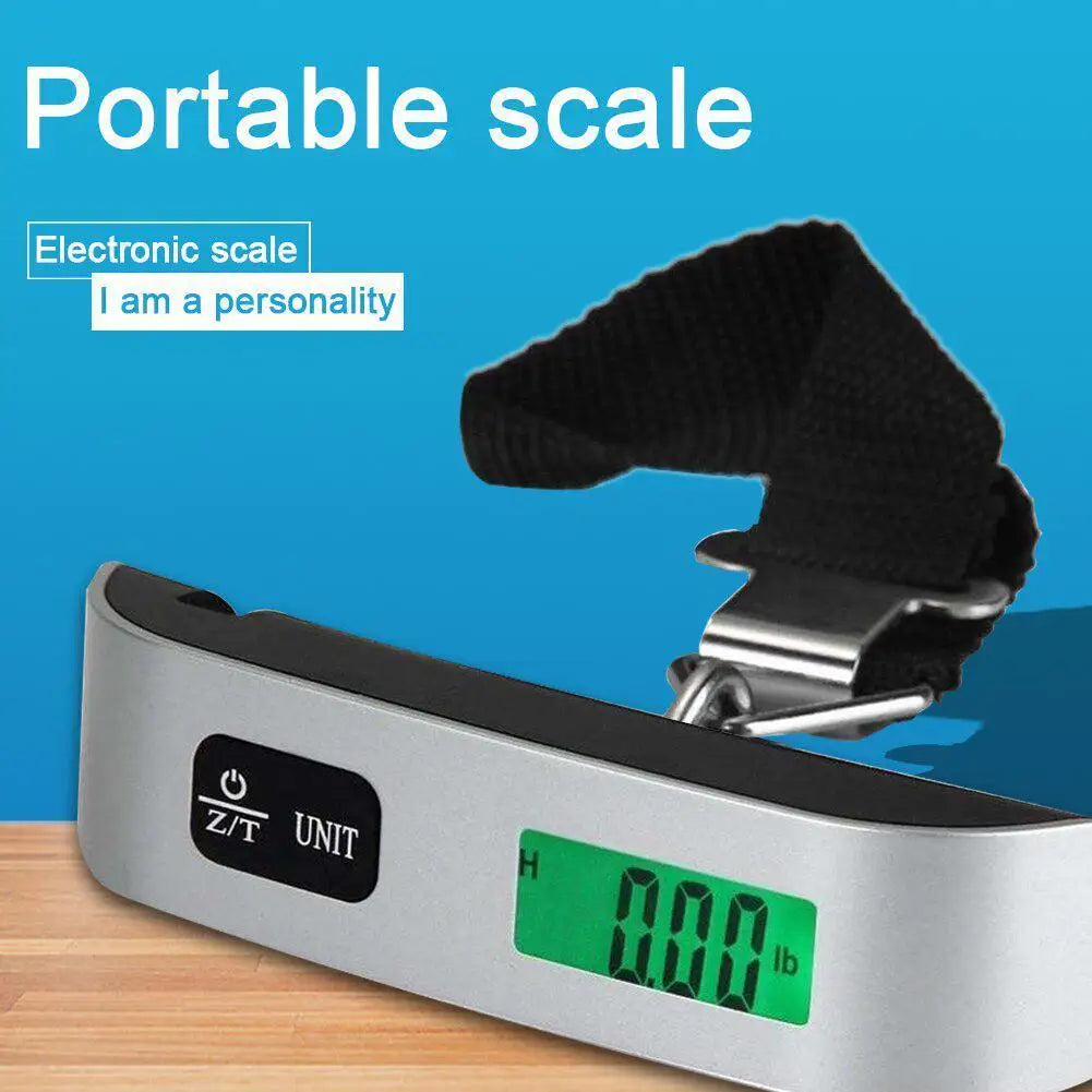 Poggyászmérleg 110 font 50 kg-os digitális kézi, hordozható, függő poggyászmérleg utazó bőrönd súlymérleghez