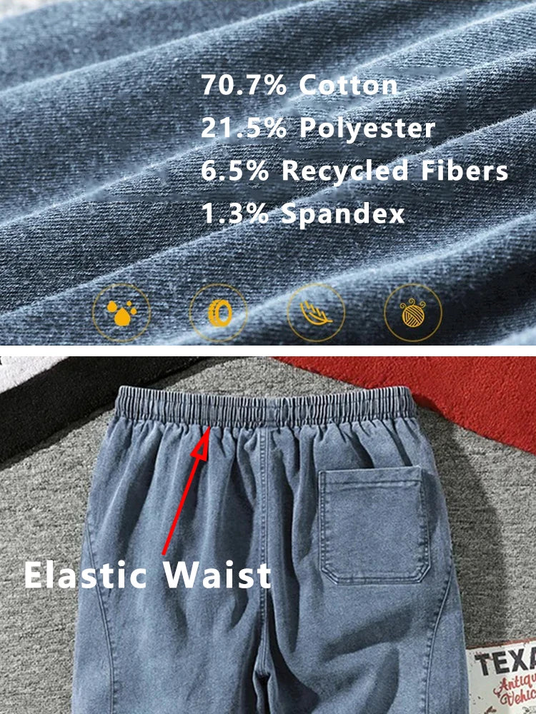 Tavaszi-nyári fekete kék cargo farmer férfi utcai viselet farmer jogger nadrág férfi bő farmer nadrág plus size