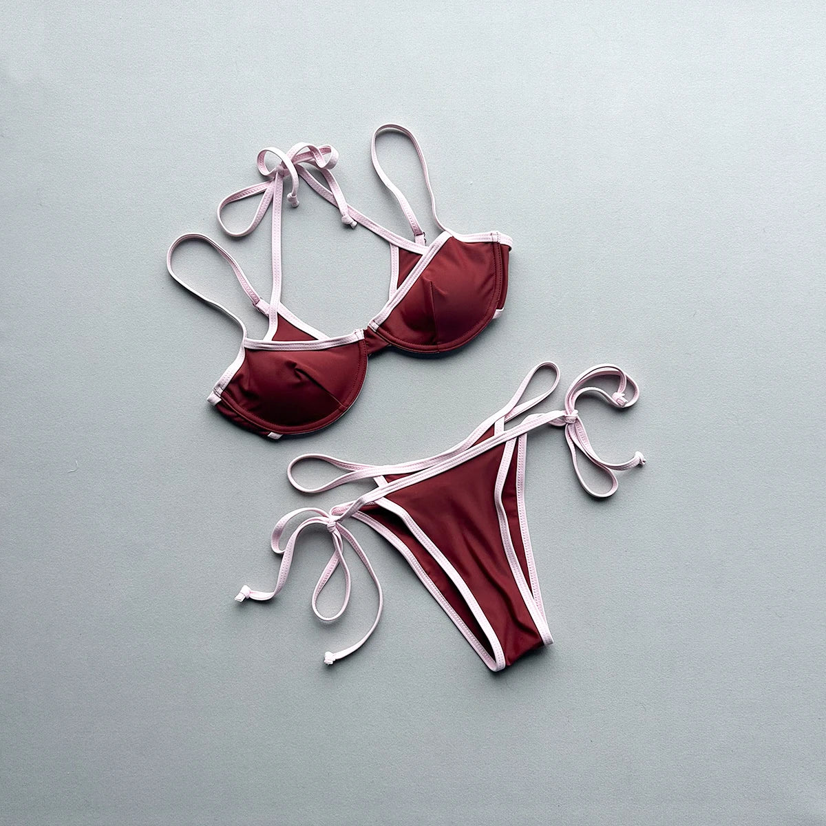 Push Up Bikinik 2026 Szexi Női Fürdőruha Női Patchwork Bikini Szett Biquini Fürdőruha Tanga Fürdőruha Strandruha