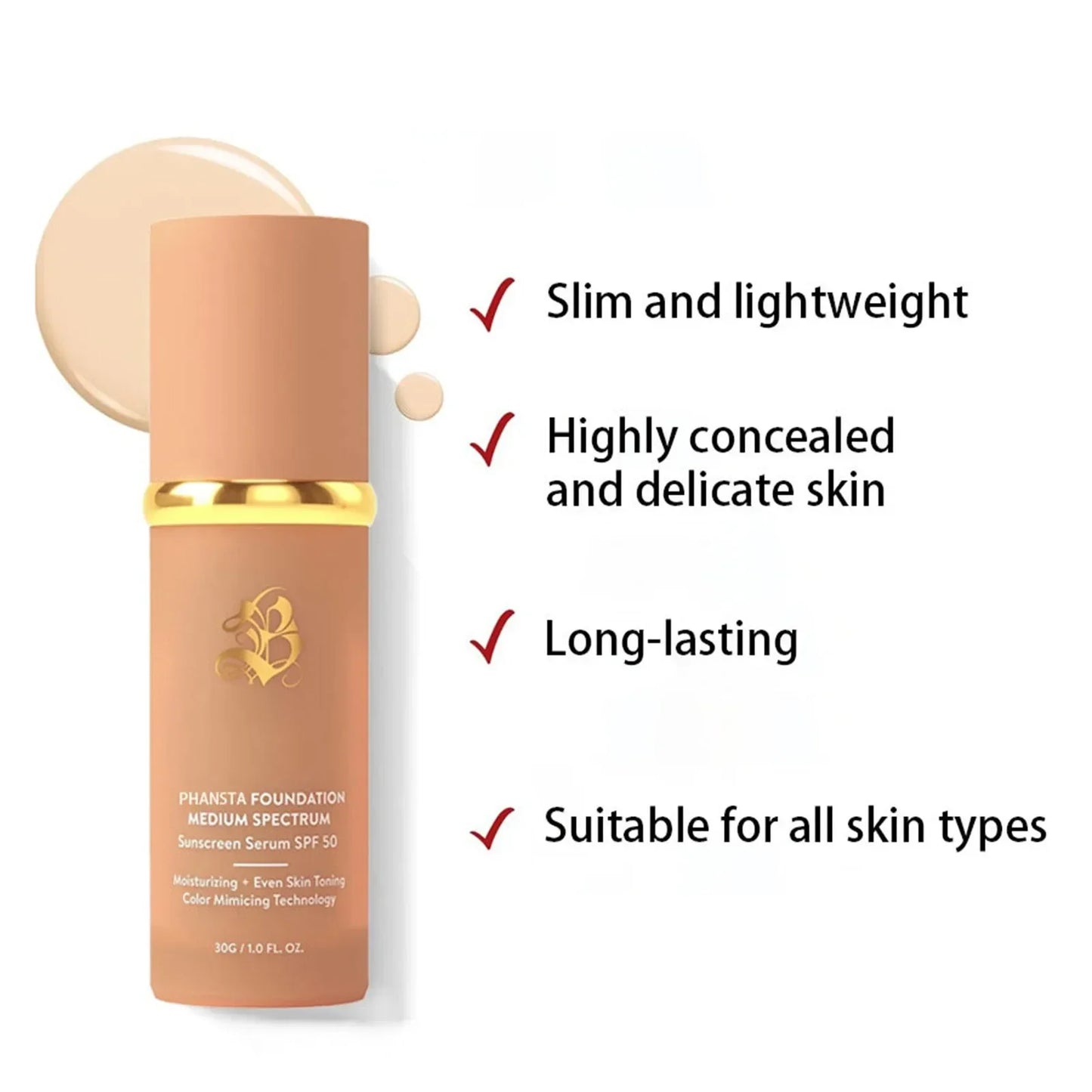 4 az 1-ben Foundation Magic Színváltós Alapozó Folyékony, Puha, Matt, Hosszantartó, Hidratáló Smink Alapozó Maquiagem SPF 50