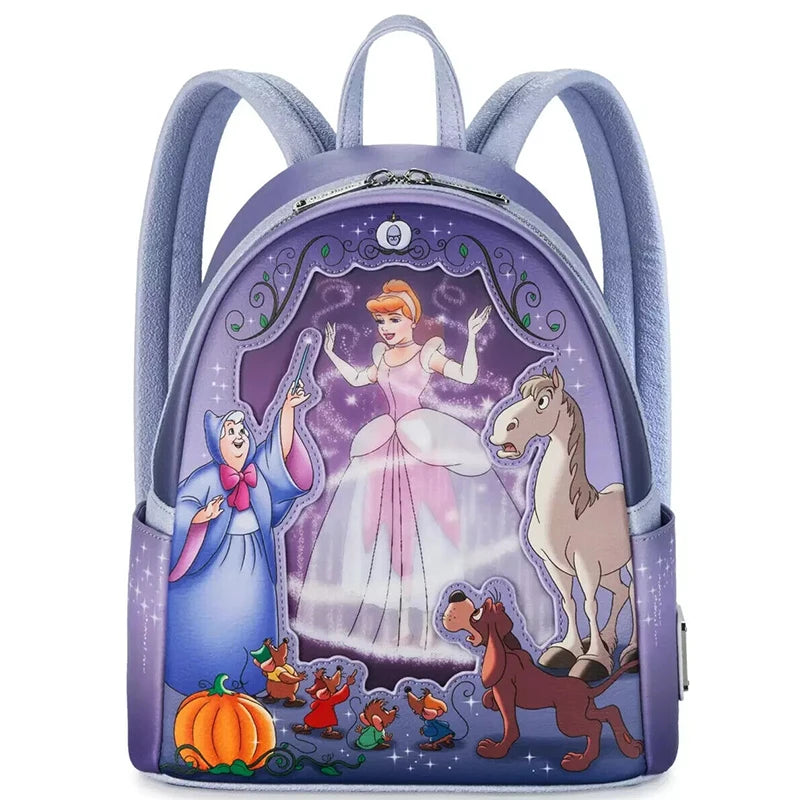 Cartoon Princess Character Collage Collection Mini Backpack Cinderella Lenticular Princess Mini Backpack