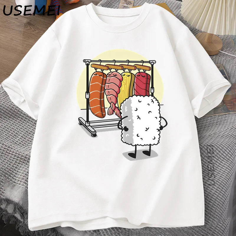 Sushi Gardrób Póló Női Férfi Vicces Kiváló Minőségű Póló Pamut