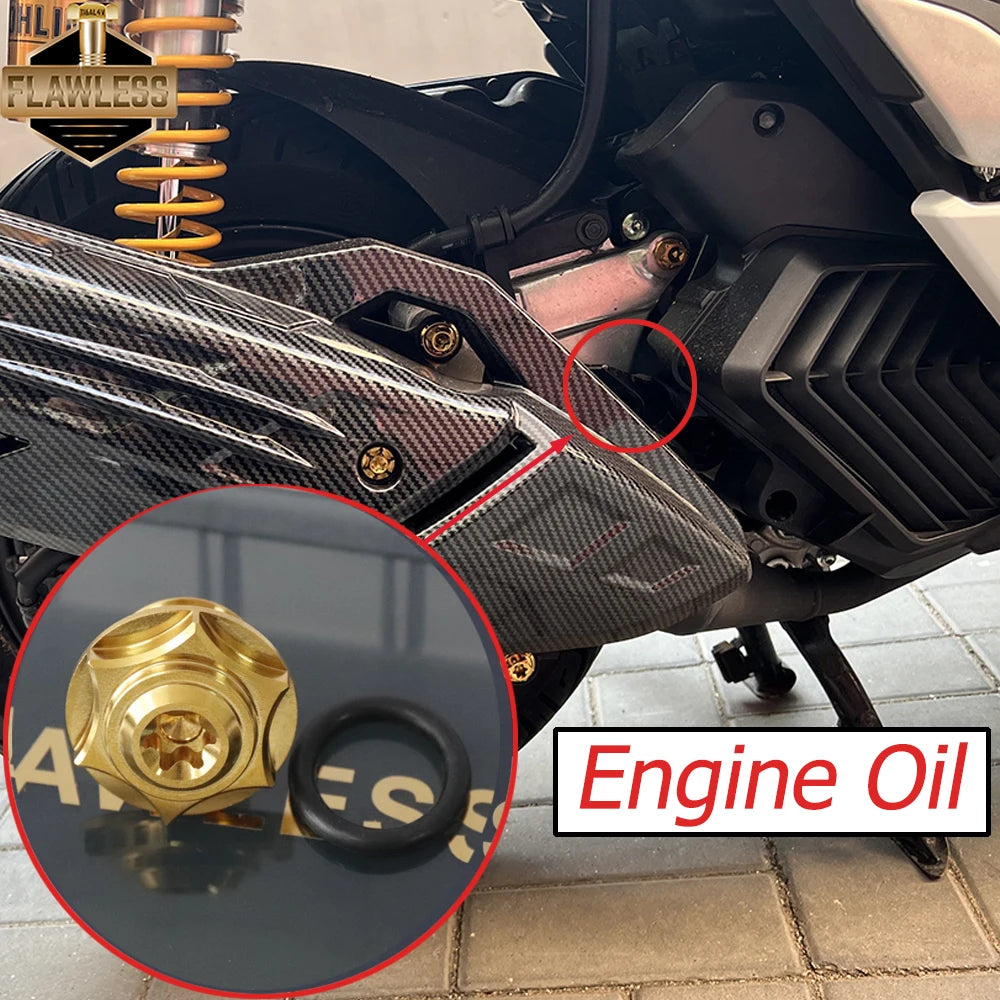 FLAWLESSTI Gr5 Titán forgattyúház Légszűrőház Hűtő Motorolaj Lengőkar Féktárcsa Kipufogócső Hátsó Lengéscsillapító Csavar Honda PCX 160-hoz
