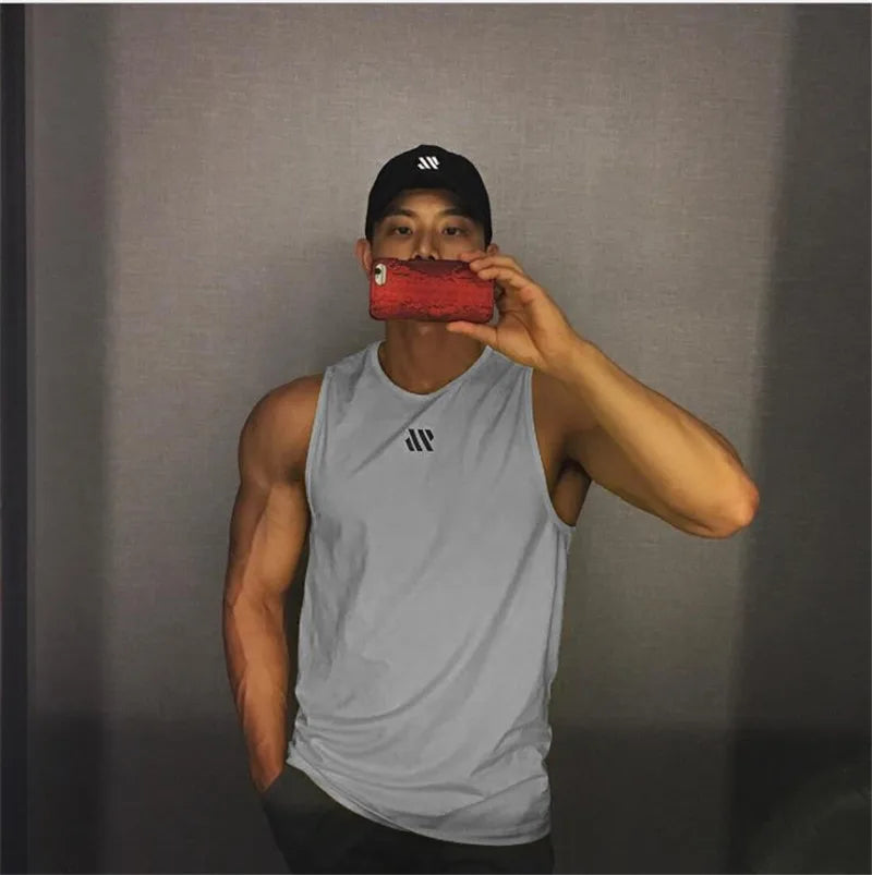 2024 Férfi fitnesz Tank top ujjatlan hálós lélegző sport Alsóing