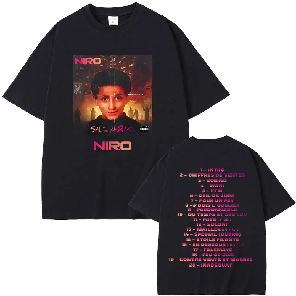Rapper Niro OX7 album grafikus póló férfi női hiphop divat