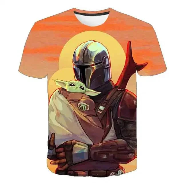 Star Wars 3D-s nyomtatott gyerek rövid ujjú, filmes mintás póló, lélegző, utcai viselet, rajongóknak, mindennapi viselet és ajándék