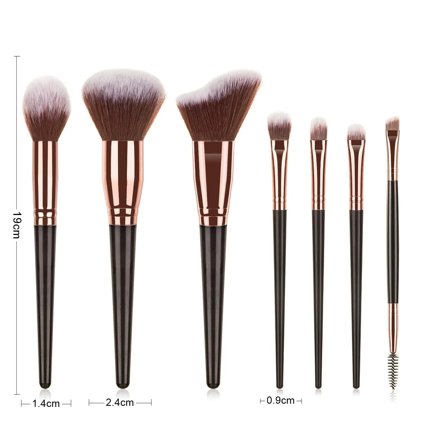 Sminkecset készlet, 15 db-os arc- és szemsminkecset készlet – alapozó púder pirosító ecset, szemhéjfesték szemceruza szemöldök ecset, highlighter ecset