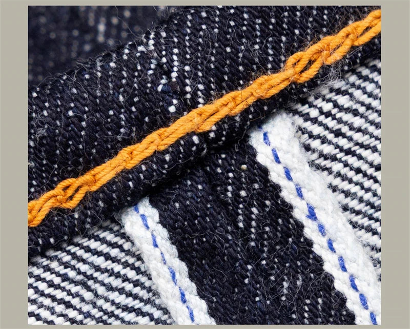 Piros Tornado 55501 Laza Egyenes Fazonú Férfi Farmer Raw Selvedge Farmer Nadrág Amekaji