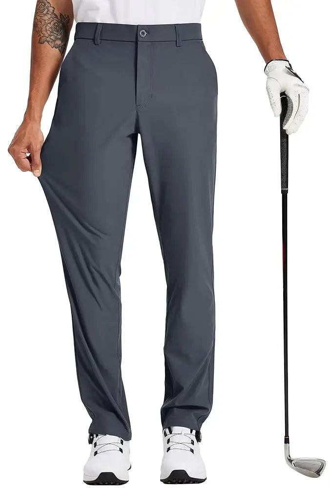 Férfi golfnadrág 30"/32"/34" Stretch munkaruha nadrág Slim, egyenes szabású, könnyű, minőségi üzleti nadrág, lezser öltönynadrág