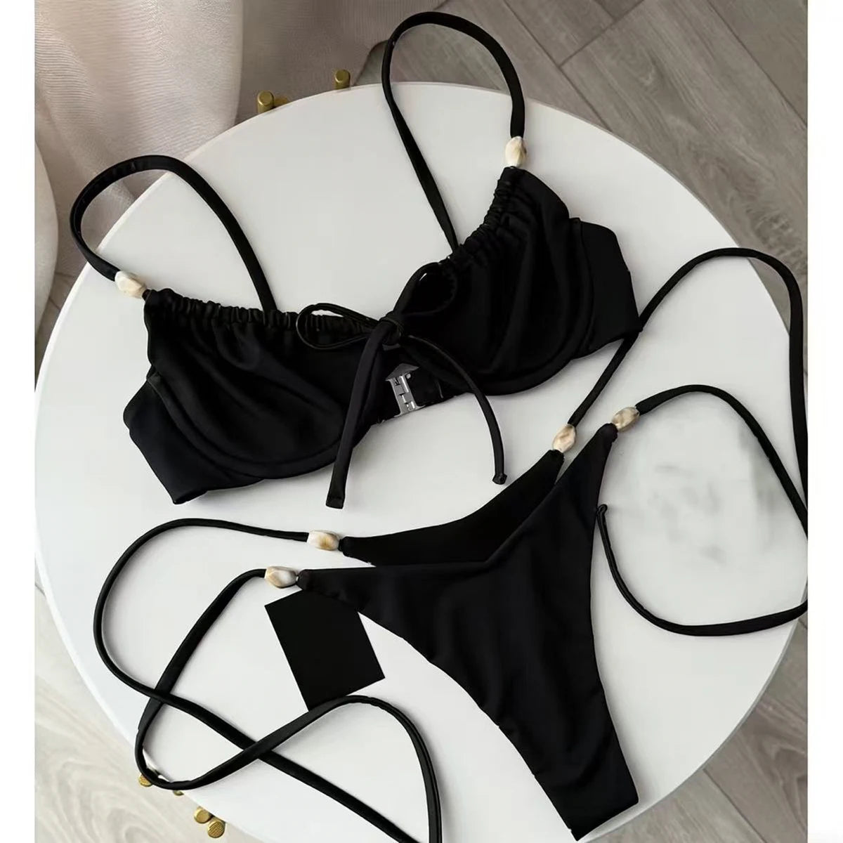 Push Up Bikinik 2026 Szexi Női Fürdőruha Női Patchwork Bikini Szett Biquini Fürdőruha Tanga Fürdőruha Strandruha