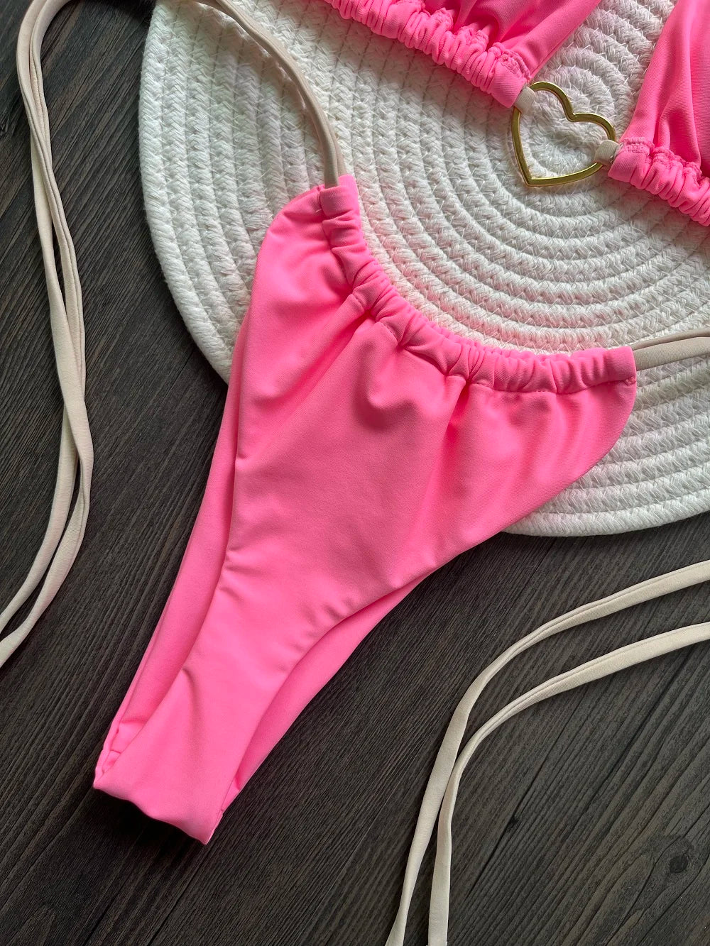 RUOTONSEPT Szexi Pántnélküli Egyszínű Bikini Szett Női Fürdőruha Kétrészes Háromszög Tanga Fürdőruha Brazil Bikinik