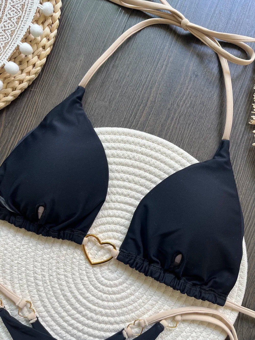 RUOTONSEPT Szexi Pántnélküli Egyszínű Bikini Szett Női Fürdőruha Kétrészes Háromszög Tanga Fürdőruha Brazil Bikinik