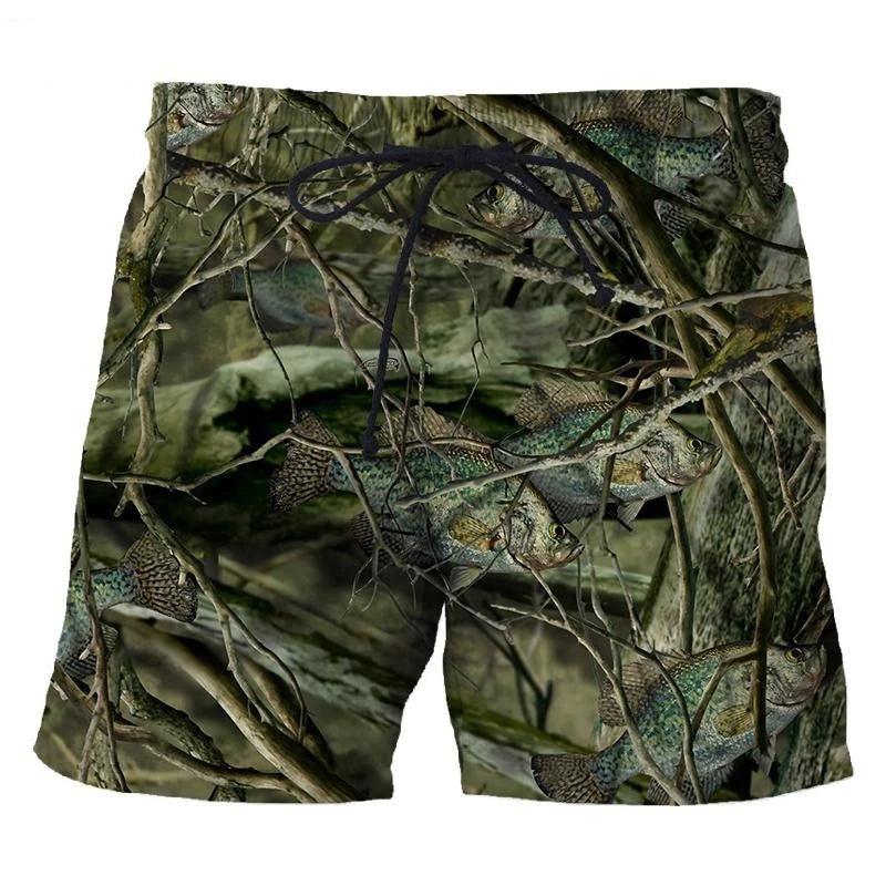 Vintage Camouflage 3D nyomtatású férfi strandnadrág, új divat
