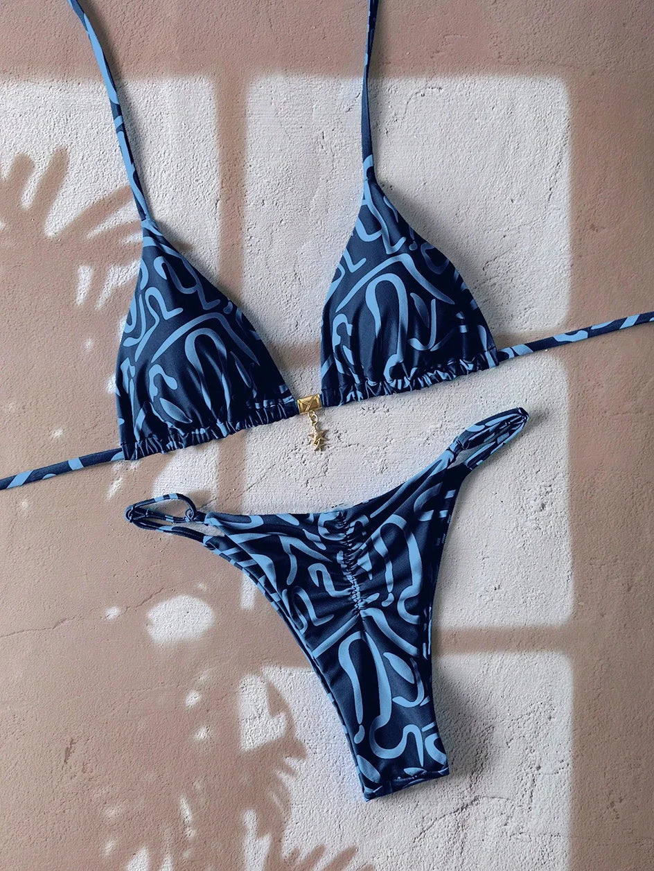 Micro Bikini Női Fürdőruha Kétrészes Fürdőruha Női Fürdőruha 2026 Szexi Leopárdmintás Push Up Tanga Bikinik Szettek Strandruha Nyári