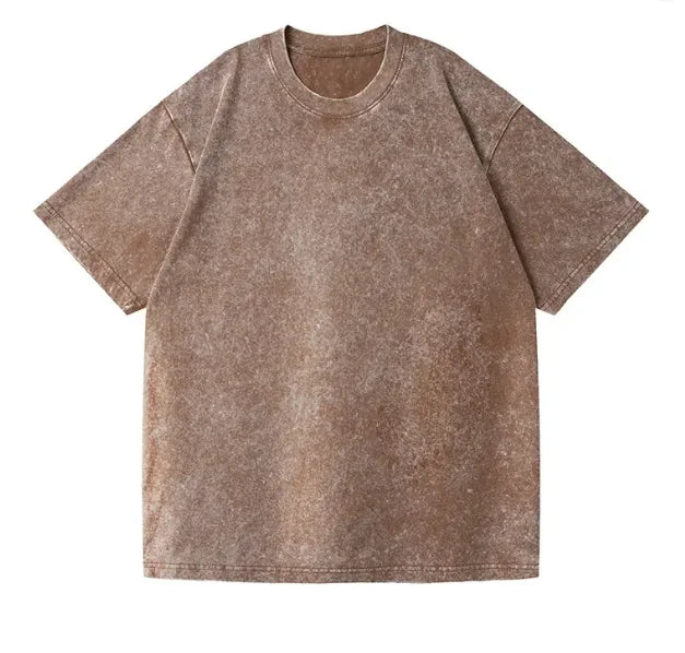 350 g/m²-es férfi  vintage pólók, utcai , retró  pamut, rövid ujjú