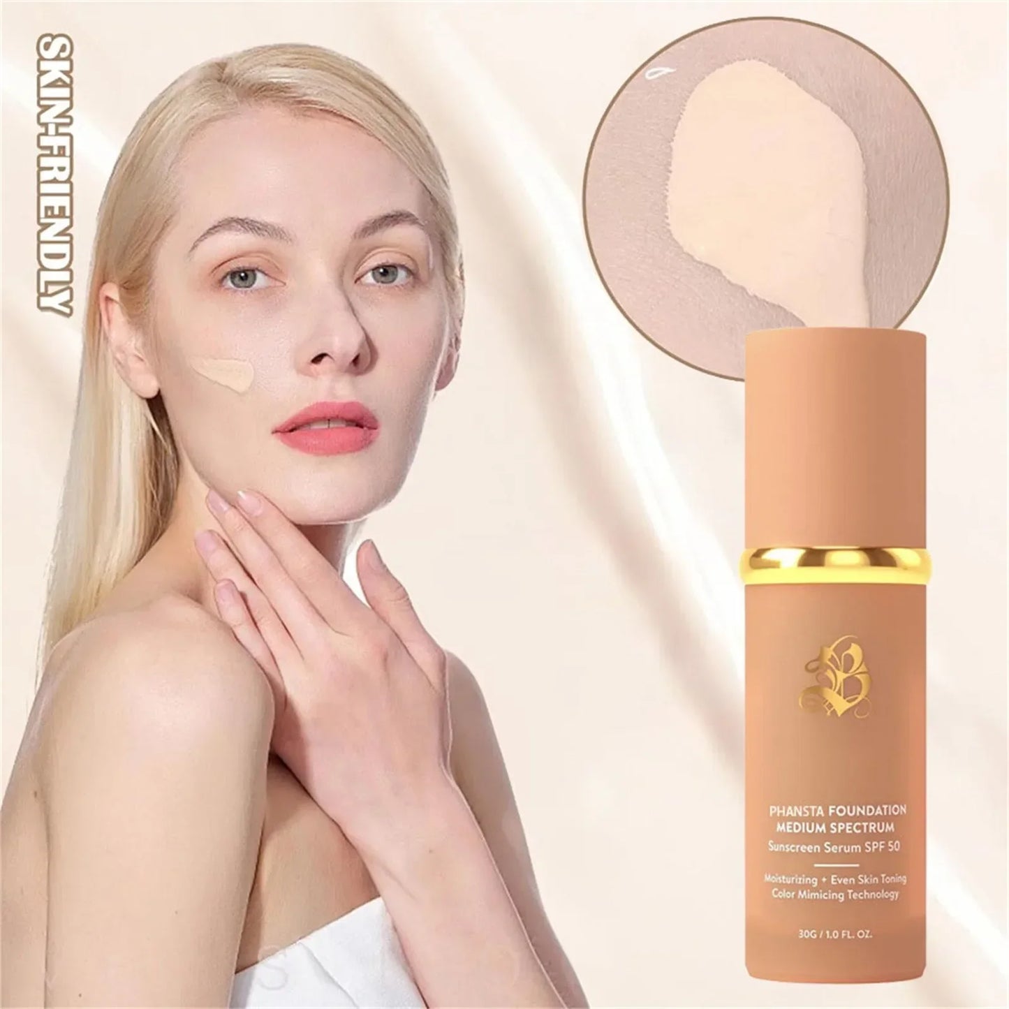 4 az 1-ben Foundation Magic Színváltós Alapozó Folyékony, Puha, Matt, Hosszantartó, Hidratáló Smink Alapozó Maquiagem SPF 50