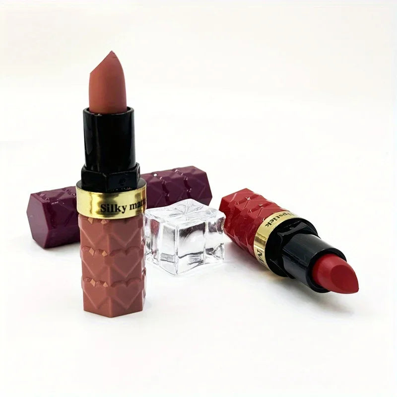 [Matt rúzs] 6 színű matt rúzs, könnyedésmentes, vízálló, tartós, nem fakuló rúzs, Love Lipstick