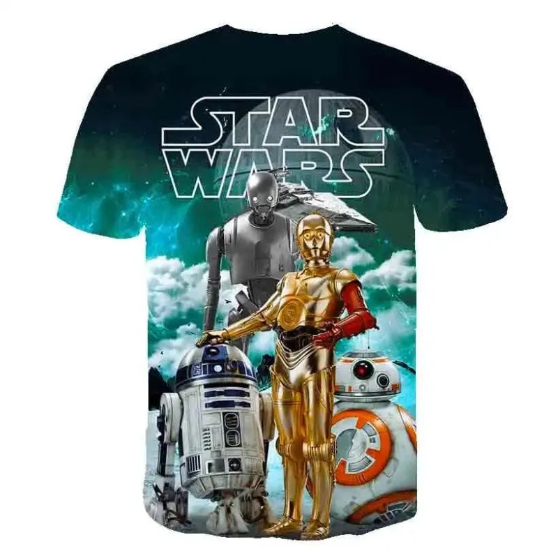 Star Wars 3D-s nyomtatott gyerek rövid ujjú, filmes mintás póló, lélegző, utcai viselet, rajongóknak, mindennapi viselet és ajándék