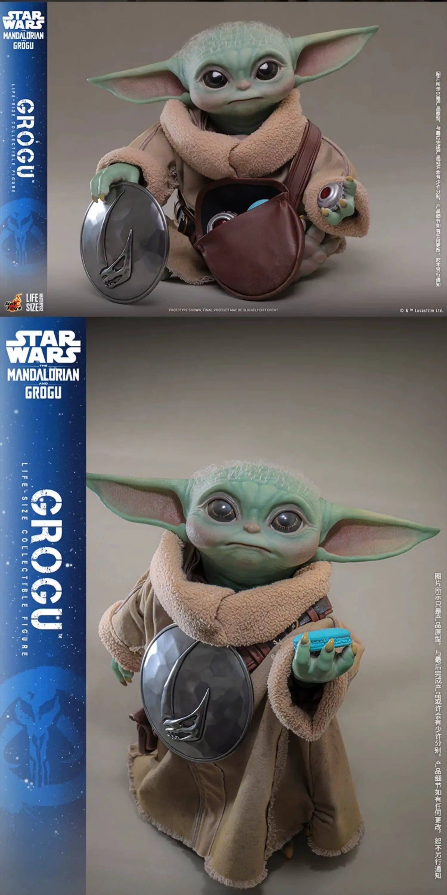 Hot Toys A Mandalóri Grogu Lms016 Grogu 1/6 37,5 cm-es filmes ajándéktárgy, asztali dísz, rajongói gyűjtemény