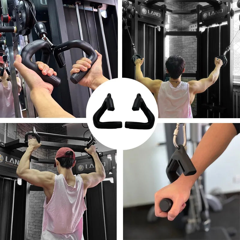 1 pár 45°-os fitnesz markolat, multifunkcionális fogantyú, nagy nyílású kialakítású markolatok húzódzkodáshoz, felhúzáshoz, evezős erőnléti felszerelésekhez