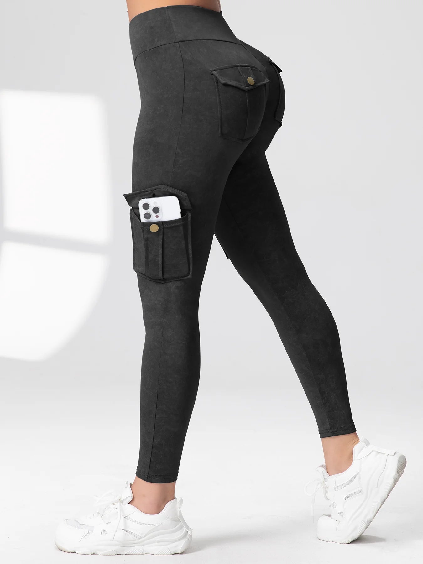 Zsebes edzőnadrág női magas derekú divatos fitnesznadrág vékony, rugalmas, kültéri, kényelmes sportleggings