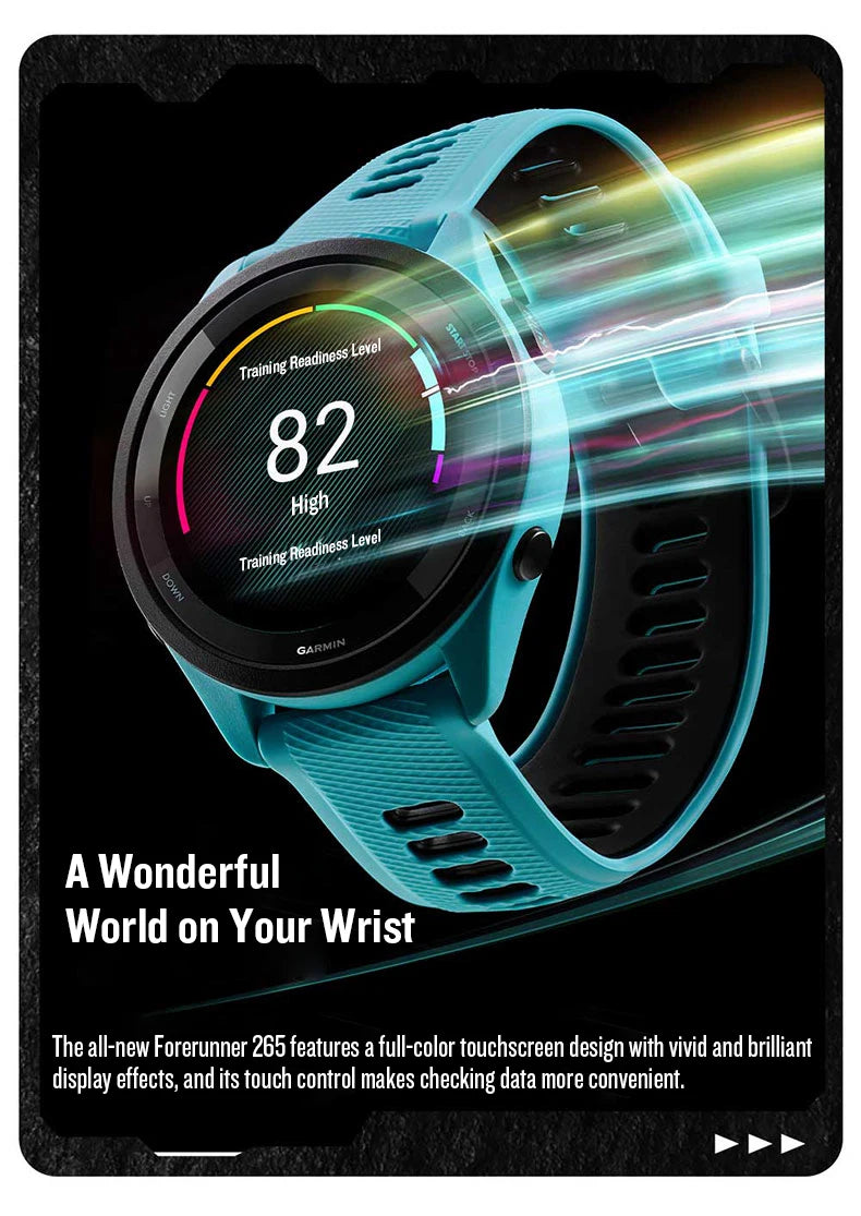 Garmin Forerunner 265/265s sportóra, kültéri GPS, futás, fitnesz, maraton, úszás, kínai pulzusmérő, véroxigén-mérő, okosóra