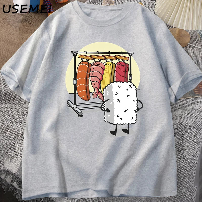Sushi Gardrób Póló Női Férfi Vicces Kiváló Minőségű Póló Pamut