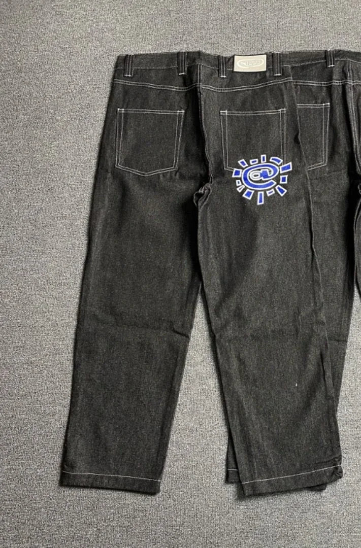 Új Always Jeans Kiváló minőségű Nyomott Hímzésű Egyenes Farmer Fekete Nadrág Férfi Farmer Mintás Trendi Utcai Viselet Always Jeans Férfi