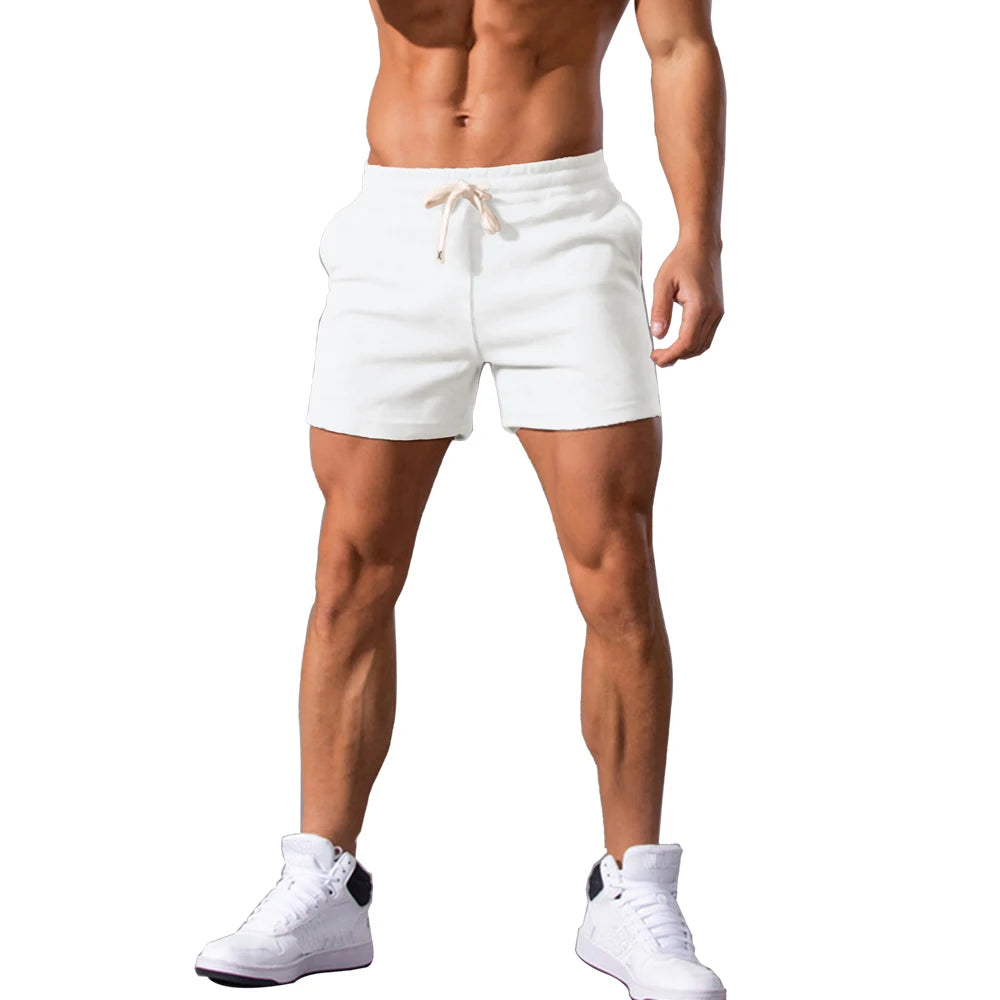 Férfi rövidnadrág, nyári, alkalmi, lélegző, húzózsinóros, rövidnadrág, egyszínű, boardshort, jogger, sportnadrág
