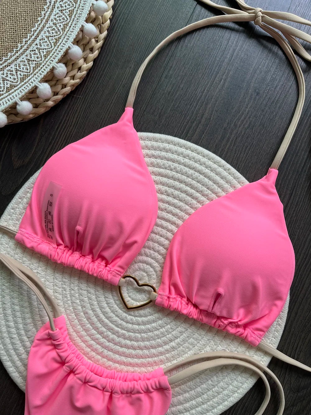 RUOTONSEPT Szexi Pántnélküli Egyszínű Bikini Szett Női Fürdőruha Kétrészes Háromszög Tanga Fürdőruha Brazil Bikinik