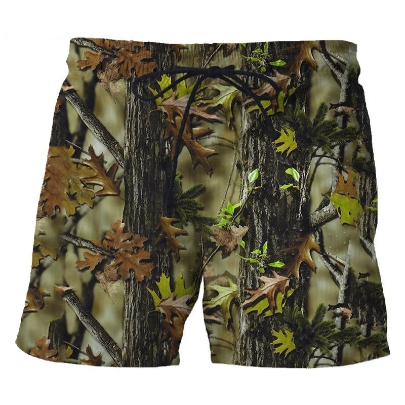 Vintage Camouflage 3D nyomtatású férfi strandnadrág, új divat