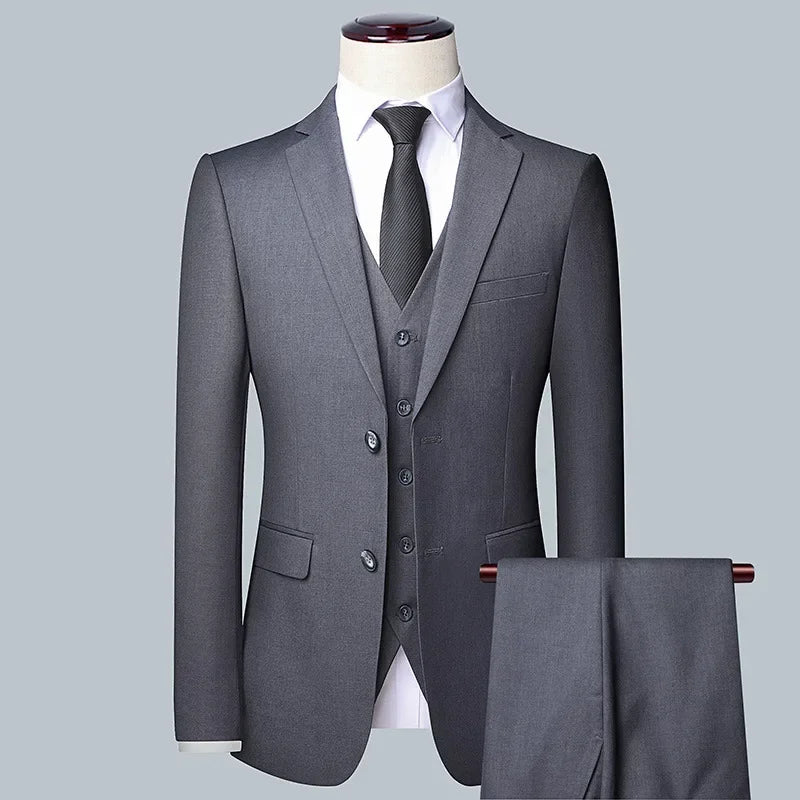 Férfi öltöny Butik Üzleti (Blazer + Mellény + Nadrág) Úri Esküvői Hétköznapi Professzionális Formális öltöny 3 részes M-6XL