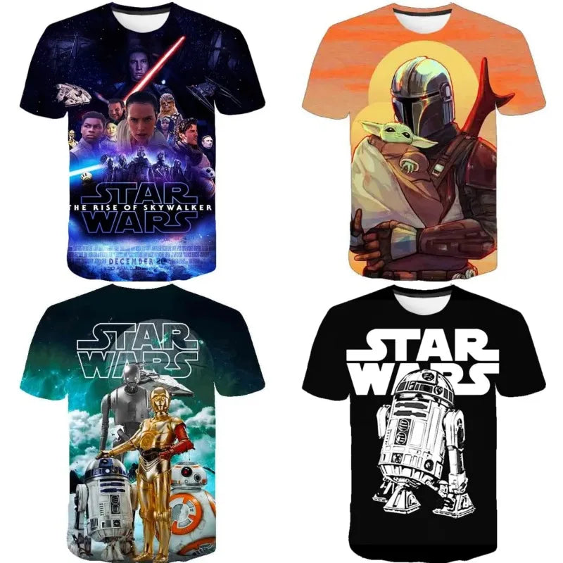 Star Wars 3D-s nyomtatott gyerek rövid ujjú, filmes mintás póló, lélegző, utcai viselet, rajongóknak, mindennapi viselet és ajándék