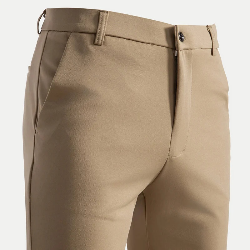 29-42 Férfi nyári vékony divatos üzleti lezser öltönynadrág hosszú nadrág rugalmas egyenes formális nadrág plus size 28-40