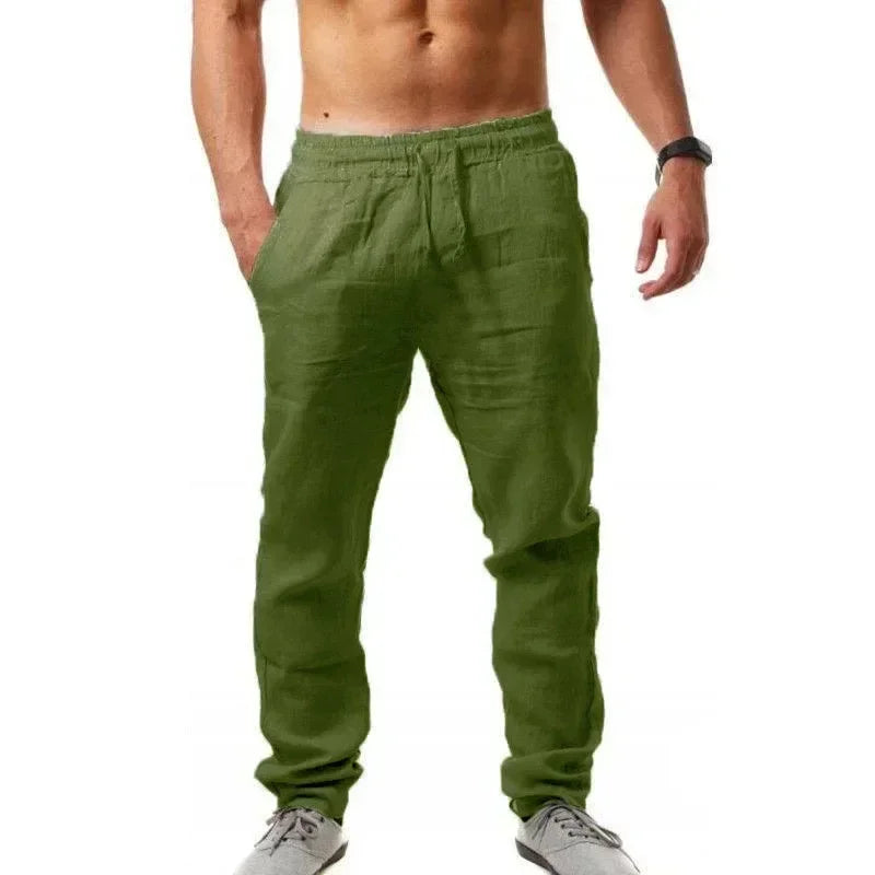 Ropa hombre bag nadrág Férfi pamut lenvászon lezser nadrág Lélegző nadrág Fitness utcai ruházat Kocogás Ősz Nyár