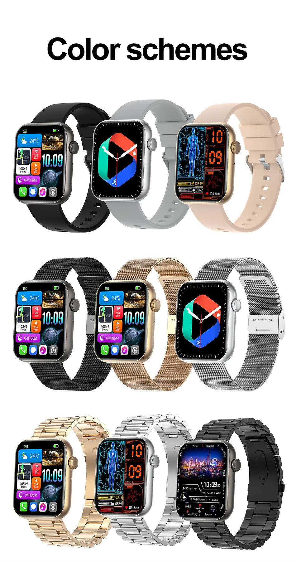 Új okosóra nőknek, teljes érintőképernyős, Bluetooth hívás, vízálló órák, sport fitneszkövető, okosóra hölgyeknek, Reloj Mujer