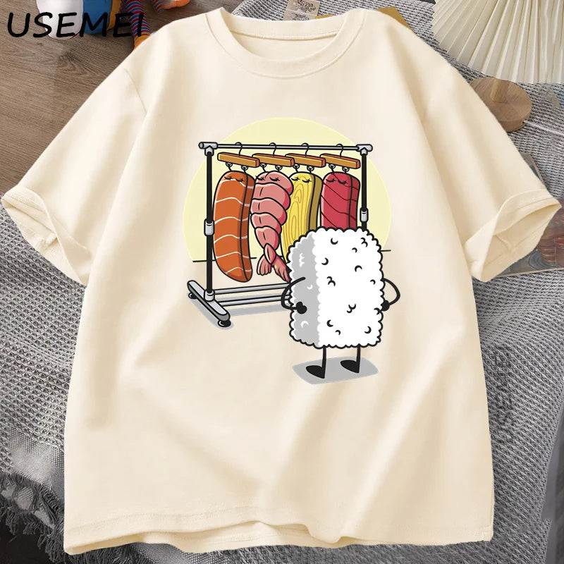 Sushi Gardrób Póló Női Férfi Vicces Kiváló Minőségű Póló Pamut