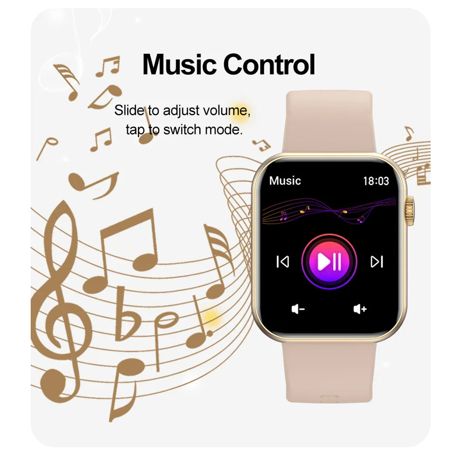 Új okosóra nőknek, teljes érintőképernyős, Bluetooth hívás, vízálló órák, sport fitneszkövető, okosóra hölgyeknek, Reloj Mujer