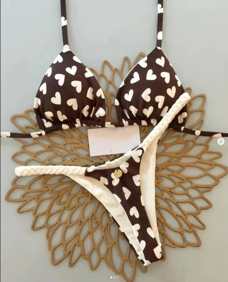 Új bikini női fürdőruha strandnyaralás fürdőruha leopárdmintás szexi bikini szett strandruha fürdőruha tanga fürdőruha biquinis