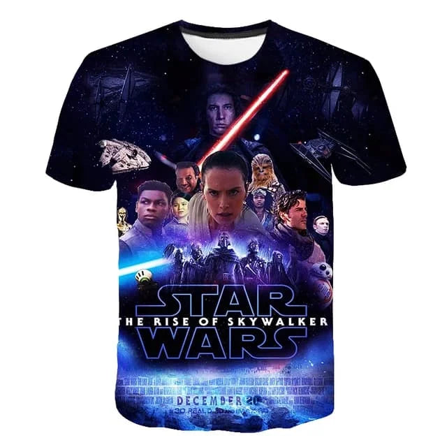 Star Wars 3D-s nyomtatott gyerek rövid ujjú, filmes mintás póló, lélegző, utcai viselet, rajongóknak, mindennapi viselet és ajándék