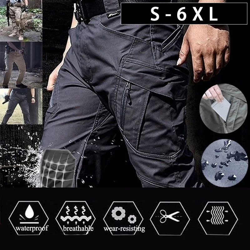 Taktikai teherhordó nadrág, férfi terepruha, katonai nadrág, több zsebes, munka- és túrázási nadrág, plus size 6XL