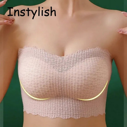 Szexi láthatatlan melltartócső felsők pánt nélküli melltartók varrat nélküli melltartó vezeték nélküli esküvői melltartó push up alsónemű női fehérnemű