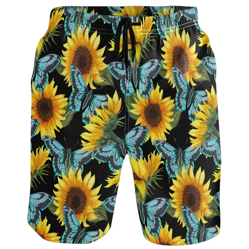 Vicces kacsa mintás férfi strandnadrág 3D mintás állatmintás boardshort