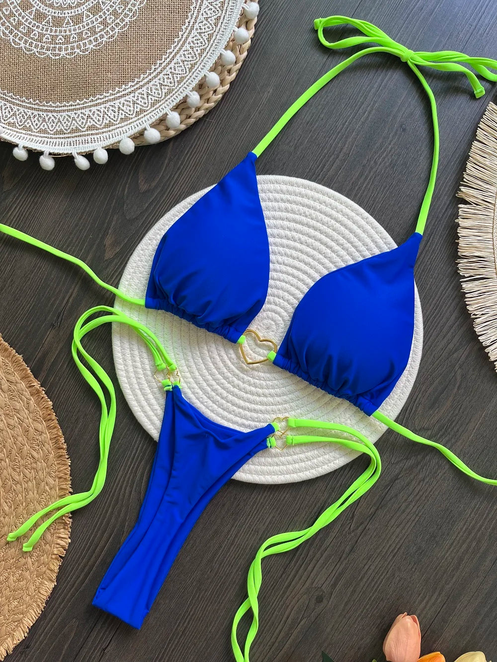 RUOTONSEPT Szexi Pántnélküli Egyszínű Bikini Szett Női Fürdőruha Kétrészes Háromszög Tanga Fürdőruha Brazil Bikinik