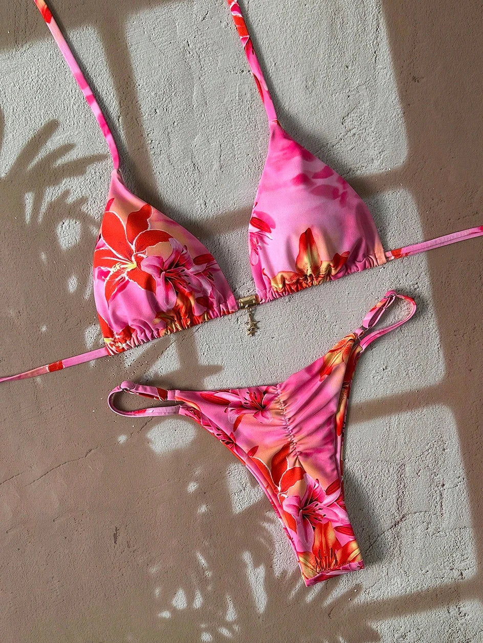 Micro Bikini Női Fürdőruha Kétrészes Fürdőruha Női Fürdőruha 2026 Szexi Leopárdmintás Push Up Tanga Bikinik Szettek Strandruha Nyári