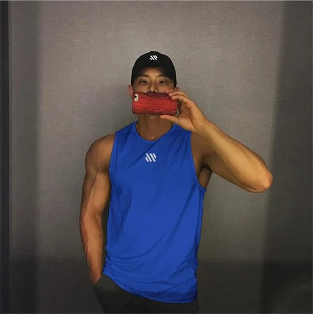 2024 Férfi fitnesz Tank top ujjatlan hálós lélegző sport Alsóing