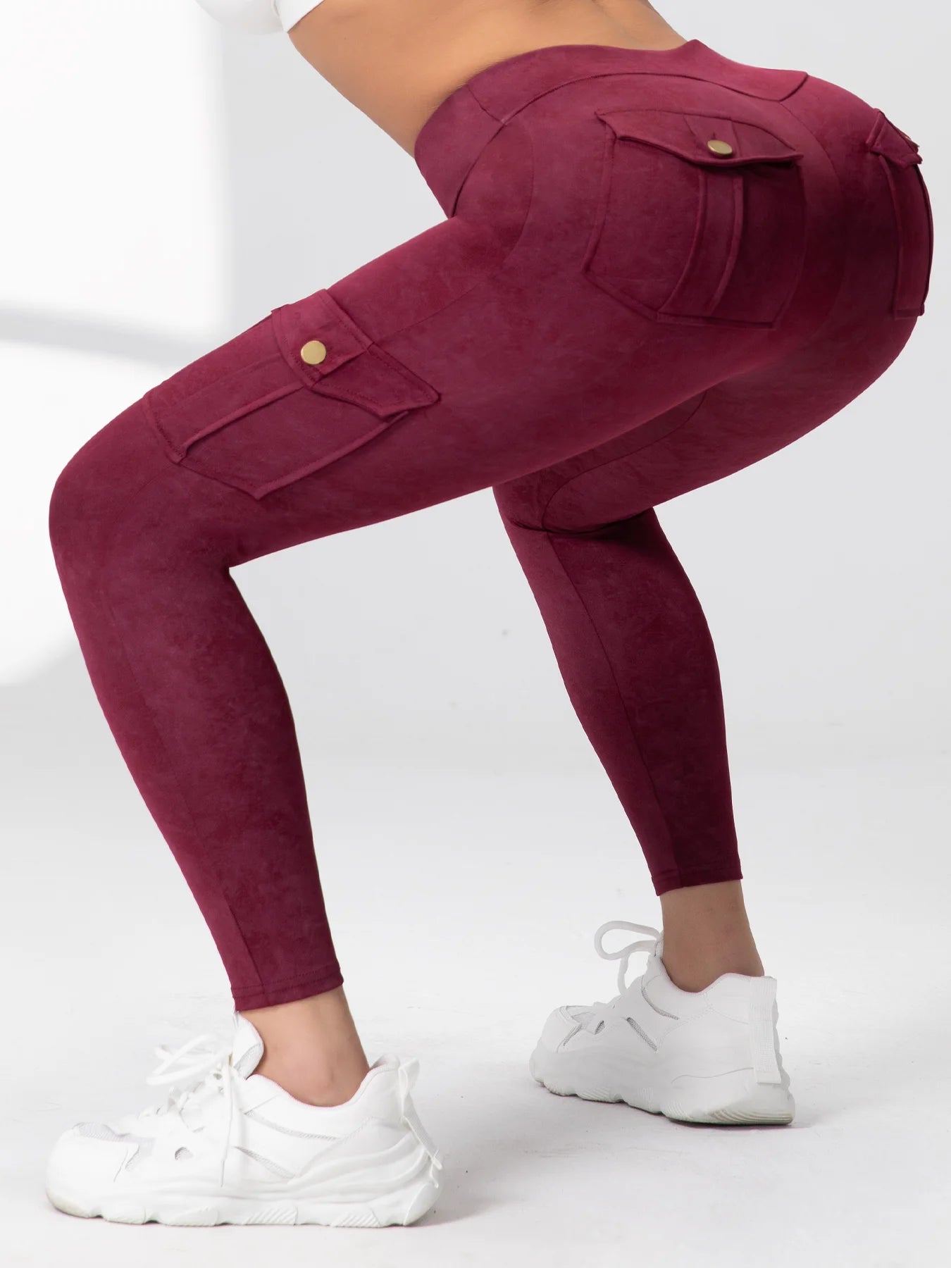 Zsebes edzőnadrág női magas derekú divatos fitnesznadrág vékony, rugalmas, kültéri, kényelmes sportleggings