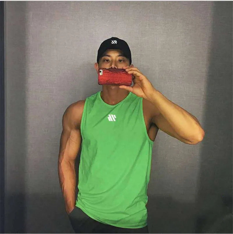 2024 Férfi fitnesz Tank top ujjatlan hálós lélegző sport Alsóing
