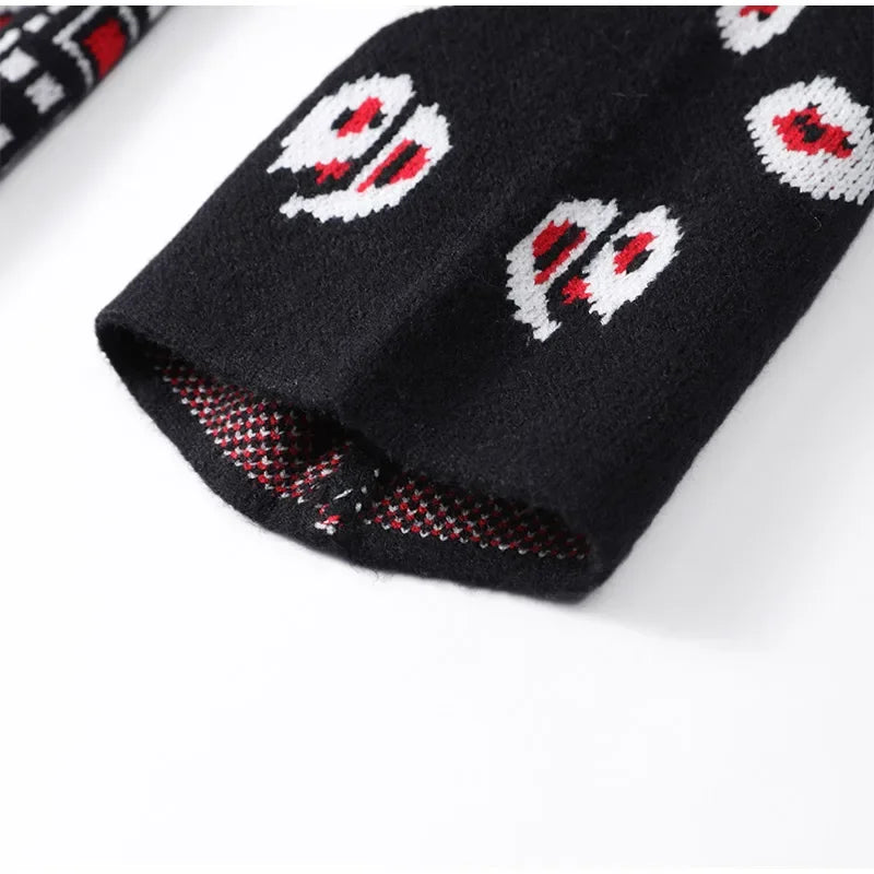 2026 Tavaszi bojtos kötött jacquard női kardigánok laza patchwork V-nyakú hosszú ujjú vastag meleg pulóver női új kötöttáru