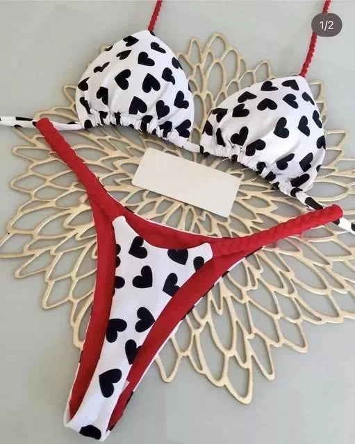 Új bikini női fürdőruha strandnyaralás fürdőruha leopárdmintás szexi bikini szett strandruha fürdőruha tanga fürdőruha biquinis